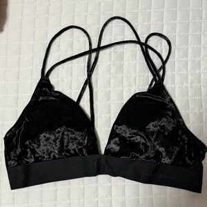 PINK Victoria's Secret Black Velvet Bralette